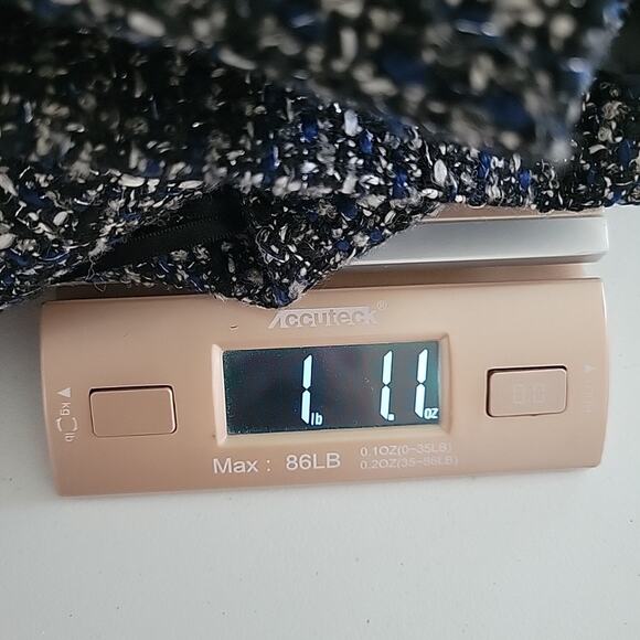 Andre Badi Tweed Open Front Long Sleeve Cropped Jacket Academia Classic Preppy - Picture 8 of 8